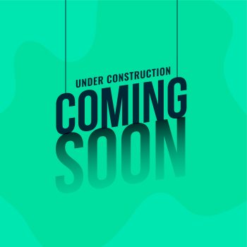 coming soon under construction hanging text background